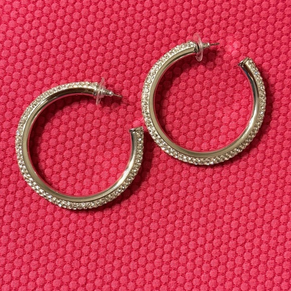 Elegant Silver Hoop Earrings - Picture 7 of 17
